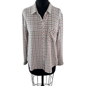 RAILS Brady Shirt Powder Steel Blush Button Down Long Sleeve Chest Pocket Sz M